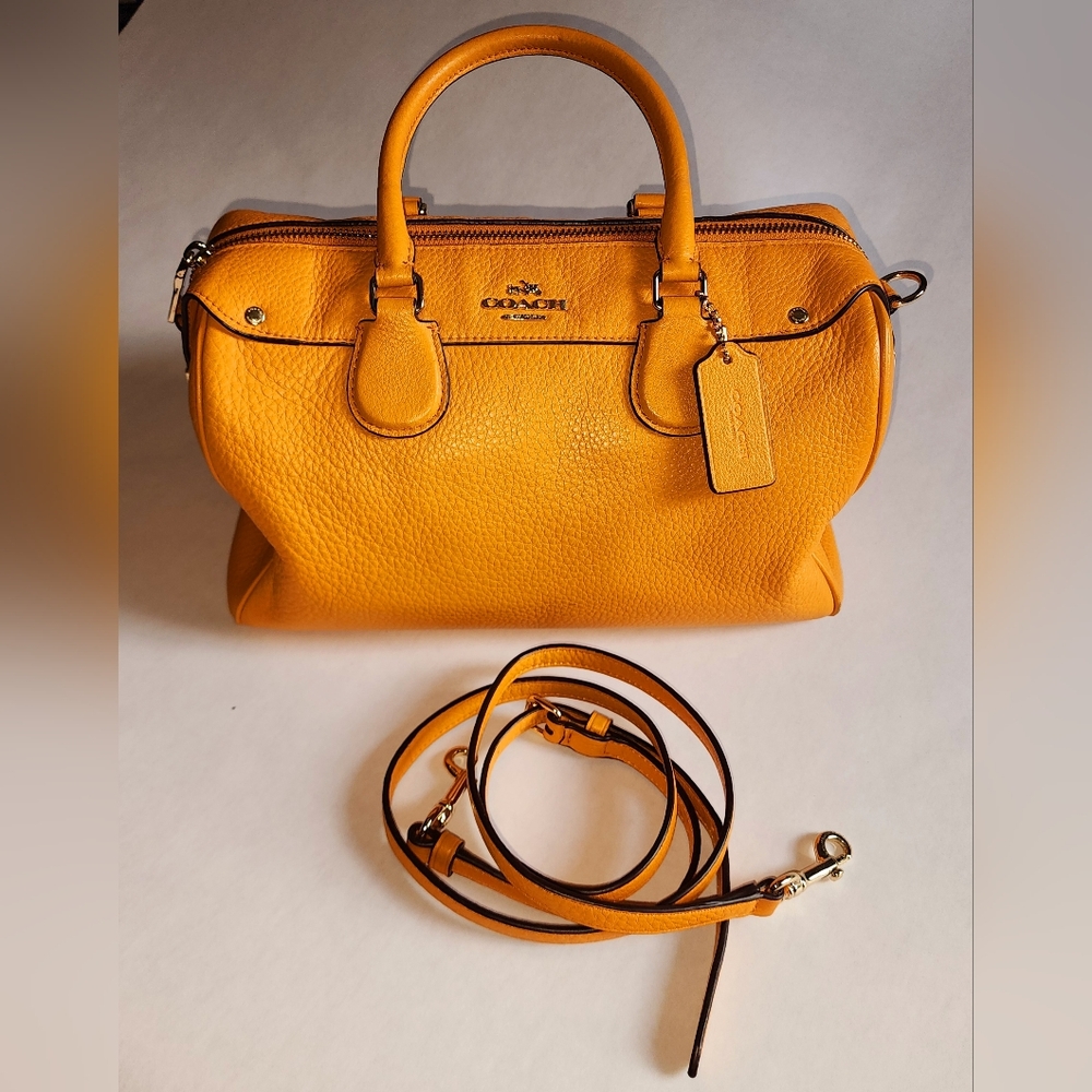 Coach Women's OrangePebble Leather Handbag